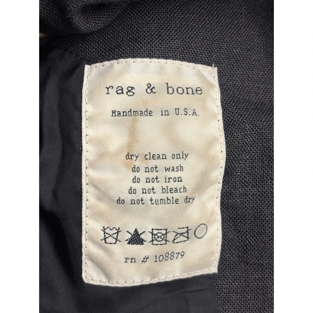 Rag & Bone Mens Blazer Sport Coat Charcoal Grey Handmade USA Size 40
